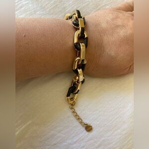 Alfani Gold Tone & Black Chain Link Bracelet‎